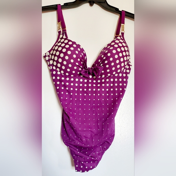 AMAREA Magenta Swimwear with Gold Accent - Picture 1 of 7